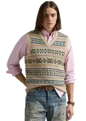 ポロ コットン カシミア フェアアイル ベスト / L