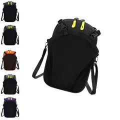 【新品】 スマホポーチ カラビナ付き リュック取付用 ベルトポーチ 防水 ファスナー付き 6.5インチ対応 ブラック (ブラック) 0