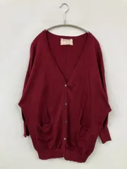 カーディガン/ボレロ F レッド コットン 無地 ミドル丈 長袖