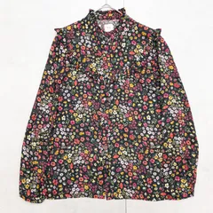 IENA  LA BOUCLE　イエナ ラブークル　ブラウス　フリル　花柄　ポリエステル　ブラック　マルチカラー　日本製　レディース　a00792のサムネイル