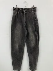 GAP ギャップ デニムパンツ XS ブラック フルレングス 無地 ワイド・ルーズ テーパード ハイウエスト ウエストゴム・紐 ヴィンテージ