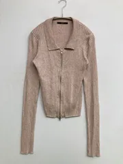 Kastane カスタネ カーディガン/ボレロ F ベージュ ナイロン ニット 無地 ショート丈 長袖