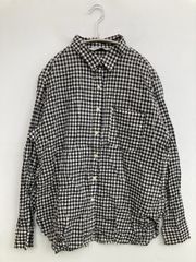 ロペピクニック 麻 リネン100% チェック柄 ブラウス モノトーン 春夏 