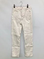 UNIQLO ユニクロ デニムパンツ 24(61cm) アイボリー フルレングス 無地 スキニー・タイト テーパード レギュラー