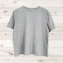 A1490 ザラ ZARA Tシャツ 半袖 カットソー(M) グレー 無地 綿 Uネック ノーカラー