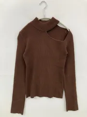 MURUA ムルーア ニット/セーター F ブラウン ウール・ニット 無地 ミドル丈 長袖 タートルネック/ハイネック