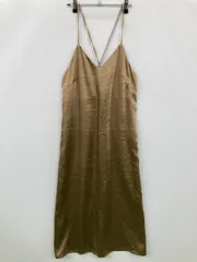 BEAMS HEART ビームスハート ワンピース ブラウン サテン 無地 袖なし ミモレ・半端丈