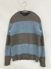 GAP ギャップ ニット/セーター XS ブルー ニット ボーダー柄 ミドル丈 長袖 クルーネック(丸首)