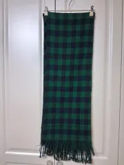 コットン チェックマフラー グリーンチェックマフラー