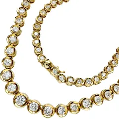 テニスデザイン ダイヤモンド 5.55ct ネックレス K18ゴールド 18金  25.5g 40cm レディース 【中古】【真子質店】【NN】