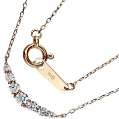 【canal4℃/カナルヨンドシー】キュービックジルコニア（透明石） ネックレス K10PGピンクゴールド 10金  0.8g 40cm レディース 【中古】【真子質店】【NN】