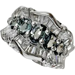 10.5号 アレキサンドライト 0.67ct ダイヤモンド 0.73ct リング・指輪 Pt900プラチナ 7.9g レディース 【中古】【真子質店】【NN】