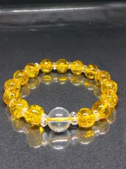 『美品』ゴールド水晶 天然石ブレスレット