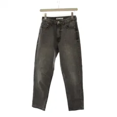ザラ ZARA デニム パンツ 34 グレー 無地 ハイウエスト /LP