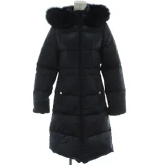 ビアッジョブルー Viaggio Blu ダウンコート 3 紺 ネイビー フォックスファー フード付き 長袖 ロング丈 /GG