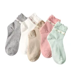 【在庫セール】くつした 女性用 秋冬 おしゃれ 蒸れない 婦人靴下 ゆったり 保温 かわいい靴下 レディース靴下 クルーソックス スポーツ 綿 くるぶしソックス 花柄 ソックス 介護用 春夏 22-25cm レディース ギフト 靴下
