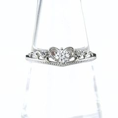 ケイウノ ダイヤモンド プリンセスティアラ ハート リング Pt900 