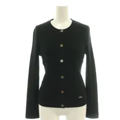 ハロッズ Harrods ウールクルーネックリブニットカーディガン ブラック /DF ■OS