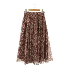 クミキョク 組曲 KUMIKYOKU 花柄 スカート フレア ロング S2 レッド /HK ■OS