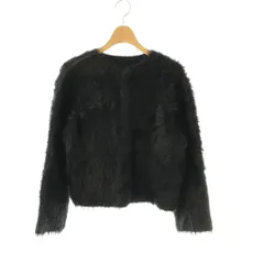 プラステ PLST フェザーヤーン2WAYクルーネックカーディガン M 紺 ネイビー 長袖 /KG