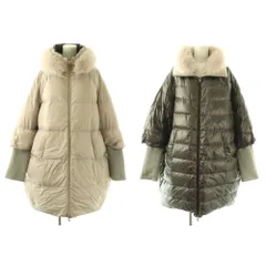 ヘルノ HERNO PI1034D リバーシブル ダウンコート アウター ジップアップ 42 チャコール ライトベージュ /NR ■OS