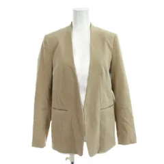 トゥモローランドコレクション TOMORROWLAND collection ウェールズストレッチ ノーカラー ジャケット 上着 36 ベージュ 無地 長袖 /AB ■OS