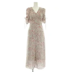 スナイデル SNIDEL バリエーションマーメイドプリントワンピース ロング 半袖 0 グレー レッド /MY ■OS