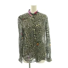 ポールスミス PAUL SMITH 総柄長袖シャツ マルチカラー 40 白 ホワイト 黒 ブラック /SS ■OS