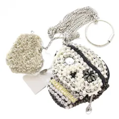 アンテプリマ ANTEPRIMA スカル ポシェット コインケース ポーチ ビジュー チェーン 黒 白 クリア /TK