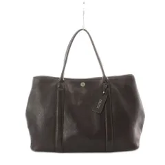 バーニーズニューヨーク BARNEYS NEW YORK トートバッグ レザー 本革 こげ茶 ダークブラウン マグネットボタン開閉 ブランドタグ付き 無地 大容量 /RI ■OSのサムネイル
