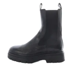 ザラ ZARA ブーツ サイドゴア レザー 37 黒