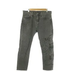 リーバイスプレミアム Levis PReMIUM × ディズニー Disney 502 デニムパンツ ジーンズ W32 グレー スリムストレート ミッキーマウス ブランクタブ /AO36 ■GY99