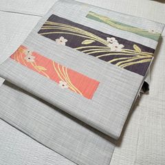 【博多織袋名古屋帯】本場筑前・正絹・箱リーフレット入・織元松居・未仕立・献上柄 博多織袋名古屋帯】本場筑前・正絹・箱リーフレット入・織元松居・未