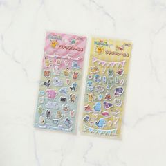 신품 포켓 몬스터 포켓몬 쁘띠 쁘띠 씰 4 2종 세트 피카츄 씰북 씰 노트 씰 파일 씰 교환에 입체 뽀쿠리 씰 푹푹 씰