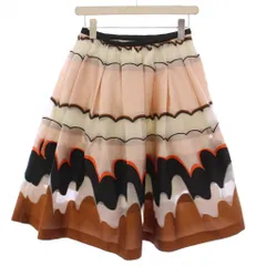 チェスティ Chesty フレアスカート ひざ丈 総柄 チュール 0 ピンク 黒 茶 /BM