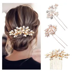 3点セット アレンジ 和装 ヘッドドレス ヘッドドレス 髪飾り 髪飾り 髪飾り 髪飾り (ゴールド1) 入学式 卒業式 結婚式 ヘアアクセサリー 手作り お花 コーム ヘアピン ヘアピン パーティ パール パール パール パール パールピン