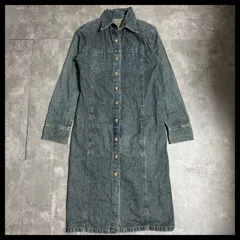デニムワンピース ロング レディース シャツワンピ 羽織り ヴィンテージ風 古着