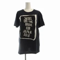 ディーゼル DIESEL Tシャツ カットソー プリント クルーネック 半袖 M 紺 ネイビー /RO