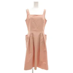 フォクシーニューヨーク FOXEY NEW YORK ホリードレスワンピース ノースリーブ ロング スクエアネック プリーツ 42 ピンク 19657-AHSAY159 /GV ■GY19