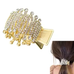 ヘアクロー ポニーテールクリップ ヘアクリップ 大きめ バンスクリップ おしゃれ 髪留め しっかりとまる 結婚式 ヘアアクセサリー リボン バレッタ かわいい 可愛い 韓国 まとめ髪 ヘアアクセ 髪飾り ヘアアレンジ (ゴールドB) [ゴールドB]