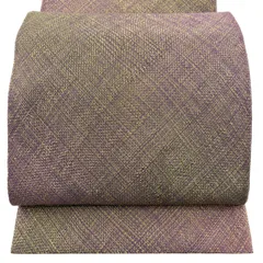 【美品】 袋帯 秀品 斜め格子 金糸 紫 全通 正絹 【中古】