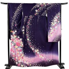 着物 振袖 青 紺 金 白 ピンク 桜 絞り 帯 長襦袢 - メルカリ