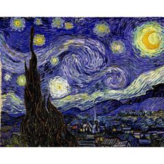 レースカーテン ゴッホ星月夜 未使用1枚 UVカット遮熱遮像 約200✕183
