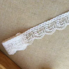 【在庫処分】レース リボン DIY手芸 服装素材 ギフト飾り 装飾材料 (白いうさぎ)