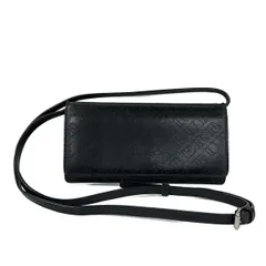 BURBERRY LONDON ENGLAND(バーバリーロンドンイングランド) 財布 黒 ショルダーウォレット/パンチング加工 レザー