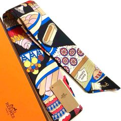 極美品 エルメス シルクスカーフ カレ90 バベルの川 ヴィンテージ
