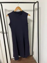 ノースリーブ ロング ONE PIECE ネイビー 1177