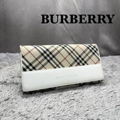 BURBERRY バーバリー ノバチェック ナイロン × レザー 長財布