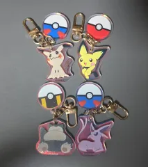 まとめ ポケットモンスター アークス アクリル キーホルダー パモ、ミミッキュ、ピチュー、カビゴン、エーフィ