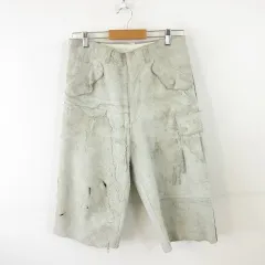 トリココムデギャルソン tricot COMME des GARCONS レザーカーゴパンツ クロップド TN-P001 グレー M *A668のサムネイル